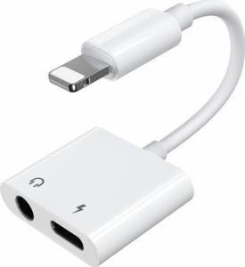 Adapter USB Joyroom Lightning - Jack 3.5mm + Lightning Biały  (6956116718978) 1
