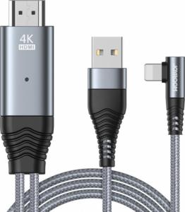 Kabel USB Joyroom USB-A - Lightning + HDMI 3 m Srebrny (6941237149640) 1