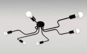 Lampa wisząca Aptel ŻYRANDOL LAMPA WISZĄCA 6 pkt ŚWIATŁA E27 60W biały ZD74K 4