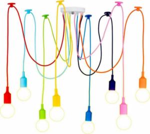 Lampa wisząca Aptel ŻYRANDOL LAMPA SUFITOWA PAJĄK 6 PUNKTÓW E27 kolorowy ZD74L 1