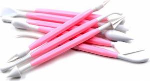 Aptel ZESTAW SZPATUŁEK DO DEKORACJI TORÓW I CIAST 8szt 14-16cm różowe AG406L 2