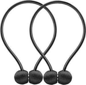 Aptel 2 KLAMRY DO SPINANIA ZASŁON FIRAN MAGNES UCHWYTY 2 sztuki czarne AG701E 2