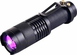 Latarka Aptel TAKTYCZNA LATARKA Z DIODĄ UV 395nm 5W ZOOM IPX4 czarna ZD75A 2