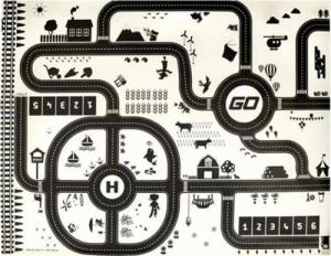 Aptel WODOODPORNA MATA DO ZABAWY Dla Dzieci Ulice Miasto 83x57cm ZA305B 2