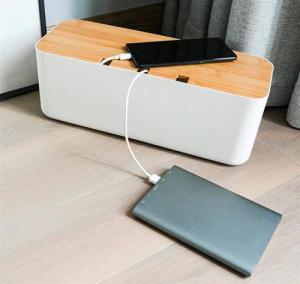 Organizer Aptel POJEMNIK NA KABLE Z POKRYWKĄ MASKUJĄCY PRZEWODY 34x13x13,5cm AG381I 4