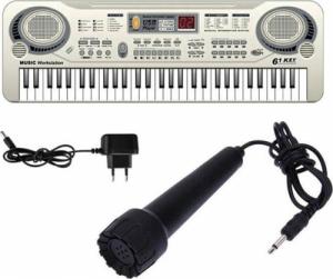 Aptel Keyboard elektroniczne organy 61 klawiszy + mikrofon, srebrny (AG278E) 1