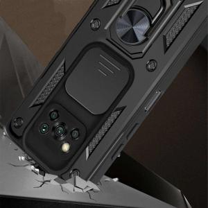 Alogy Etui z osłoną aparatu Alogy Camshield Stand Ring do Poco X3 Pro / NFC czarne 3