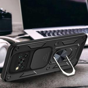 Alogy Etui z osłoną aparatu Alogy Camshield Stand Ring do Poco X3 Pro / NFC czarne 6