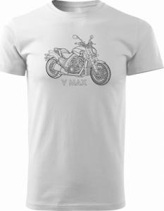 Topslang Koszulka motocyklowa z motocyklem Yamaha V MAX VMAX męska biały REGULAR M 1