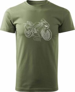 Topslang Koszulka na motor z motocyklem Honda CBR 1000 600 męska khaki REGULAR XL 1