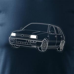 Topslang Koszulka VW Golf 3 z samochodem Golf 3 męska granatowa REGULAR r. S 2