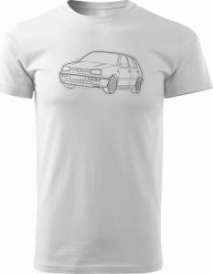Topslang Koszulka VW Golf 3 z samochodem Golf męska biały REGULAR r. M 1