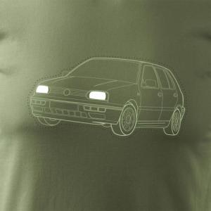 Topslang Koszulka VW Golf 3 z samochodem Golf męska khaki REGULAR r. XL 2