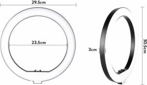 Lampa pierścieniowa Alogy Ring A33 do zdjęć makijażu + statyw 5