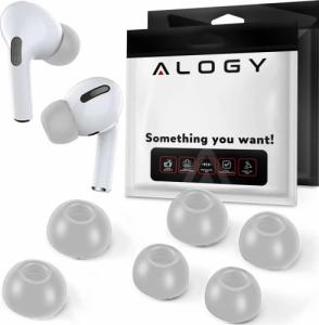 Alogy 6x Nakładki silikonowe zapamiętujące Alogy S M L do Apple AirPods Pro szare 1