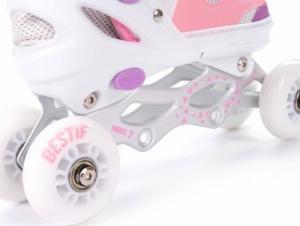 Rolki Bestif BRS02 z wymienną płozą regulowane różowe r. 34-37 6