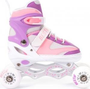 Rolki Bestif BRS02 z wymienną płozą regulowane różowe r. 34-37 8