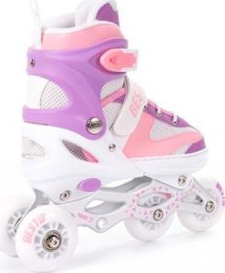 Rolki Bestif BRS02 z wymienną płozą regulowane różowe r. 34-37 9