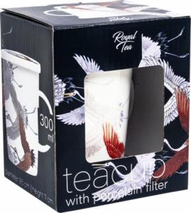 Kubek do herbaty z filtrem, porcelanowy Żurawie 300ml - Royal Tea 2