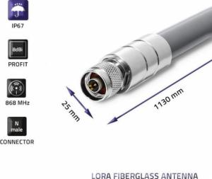 Antena Qoltec Antena LoRa | 8dBi | Zewnętrzna 3