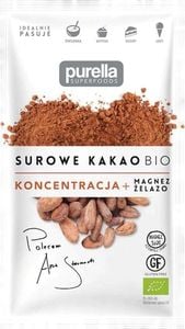 Purella Food Surowe kakao BIO. Koncentracja. Magnez + Żelazo 40 g 1
