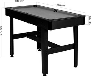 Games Planet BRĄZOWY STÓŁ BILARDOWY 4 FT POOL BILARD +AKCESORIA Unw 2