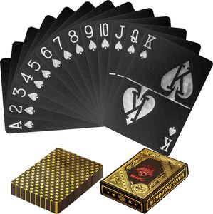 MKS CZARNO ZŁOTE KARTY TALIA DO GRY W POKER BLACK JACK Unw 1