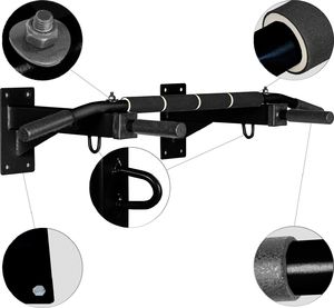 Movit CZARNY DRĄŻEK ŚCIENNY GIMNASTYCZNY DO PODCIĄGANIA 350KG Unw 2