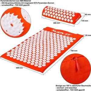 Movit POMARAŃCZOWA MATA ZDROWOTNA DO AKUPRESURY Z KOLCAMI NA BÓL PLECÓW Unw 3