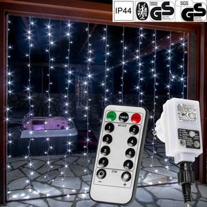 VOLTRONIC KURTYNA ŚWIETLNA ZWISAJĄCE SOPLE LAMPKI 3x3M 300 BIAŁYCH DIOD Unw 17