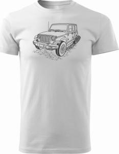 Topslang Koszulka Jeep Wrangler Rubicon z samochodem Jeep Wrangler męska biały REGULAR r. XL 1