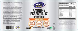 NOW Foods NOW SPORTS Amino 9 Essentials (Aminokwasy egzogenne) 330g 2