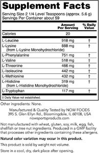 NOW Foods NOW SPORTS Amino 9 Essentials (Aminokwasy egzogenne) 330g 8