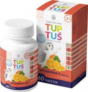 TUPTUŚ WITAMINA C O SMAKU POMARAŃCZOWYM NA ODPORNOŚĆ DLA DZIECI OD 3 ROKU ŻYCIA 60 TABLETEK MUSUJĄCYCH - TUPTUŚ 1