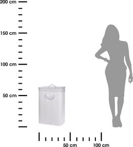 Kosz na pranie Storage Solutions Kosz na pranie bambusowy biały 3