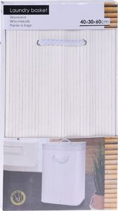 Kosz na pranie Storage Solutions Kosz na pranie bambusowy biały 4