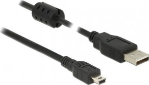 Kabel USB Delock USB-A - miniUSB 1.5 m Czarny (84913) 1