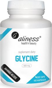 Aliness ALINESS Glycine 800mg (Glicyna) 100 Kapsułek wegańskich 1