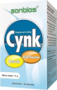 Sanbios SANBIOS Cynk + acerola i beta-karoten 30tabl. 1