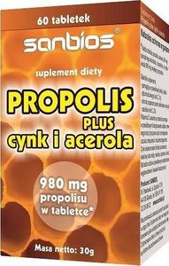 Sanbios SANBIOS Propolis plus cynk i acerola 60 tabl. 1
