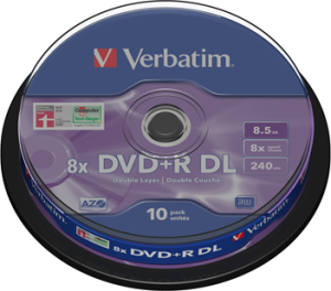Verbatim DVD+R DOUBLE LAYER 8.5GB 8X 10pack AZO MATT SILVER cake box (43666) 2