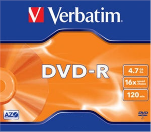 Verbatim DVD-R 4.7GB 16X AZO MATT SILVER jewel box (43519) 1