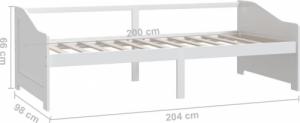 vidaXL 3-osobowa sofa/łóżko, biała, drewno sosnowe, 90 x 200 cm 8