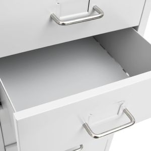 vidaXL Mobilna szafka kartotekowa, szara, 28x41x109 cm, metalowa 7