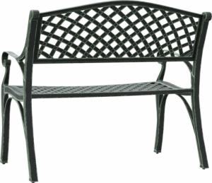 vidaXL Ławka ogrodowa, 102 cm, odlew aluminium, zielona 5