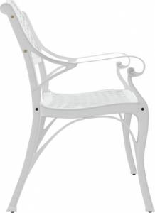 vidaXL Ławka ogrodowa, 102 cm, odlew aluminium, biała 4