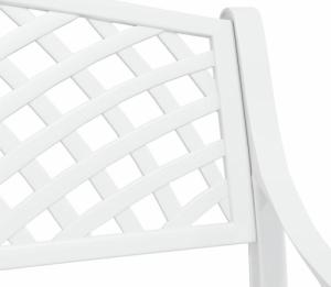 vidaXL Ławka ogrodowa, 102 cm, odlew aluminium, biała 6
