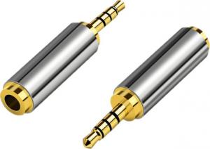Adapter AV Mozos Jack 2.5mm - Jack 3.5mm srebrny (MA3525) 2