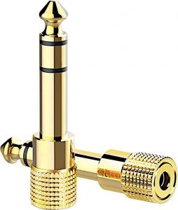 Adapter AV Mozos Jack 3.5mm - Jack 6.3mm złoty (MA6335) 2