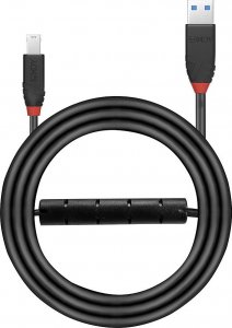 Kabel USB Lindy USB-A - USB-B 10 m Czarny (43227) 2
